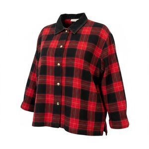 Vintage 90s Marsh Landing II Wool Blend Shacket Shirt Corduroy Collar Size 1X